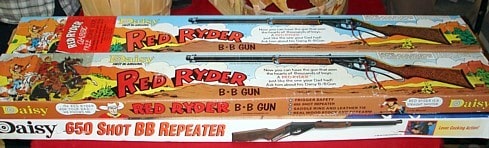 Boxes of Daisy Red Ryder and Model 650 BB guns
