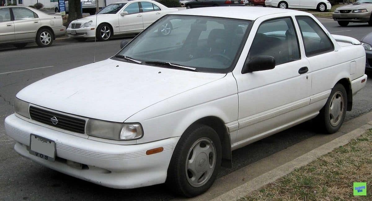 White first-generation Nissan Sentra SE-R two-door sedan