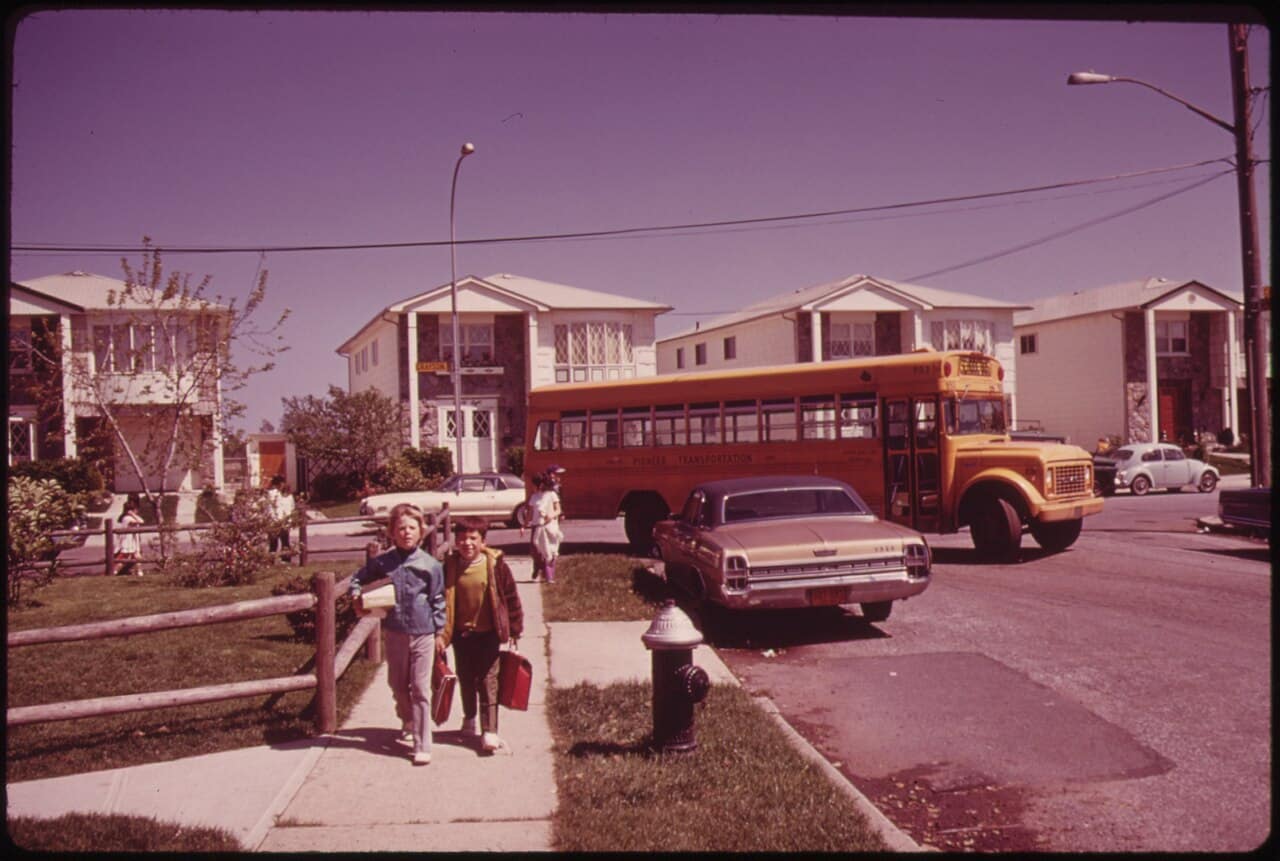 Children walking home in Great Kills, Staten Island, in 1973