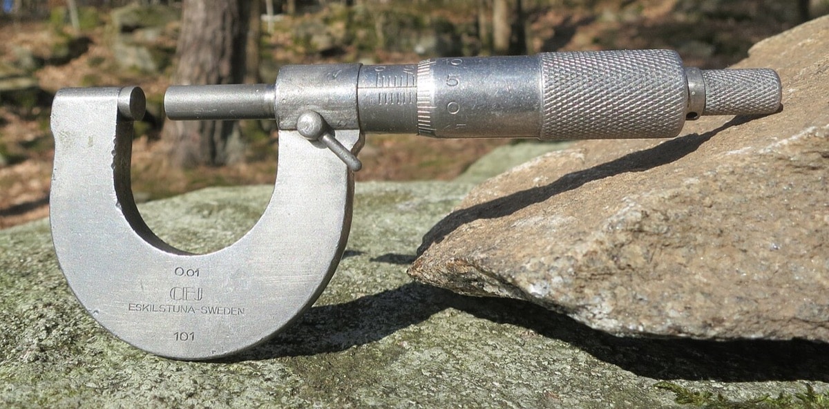 Mid-century CE Johansson outside micrometer with engraved measuring scale