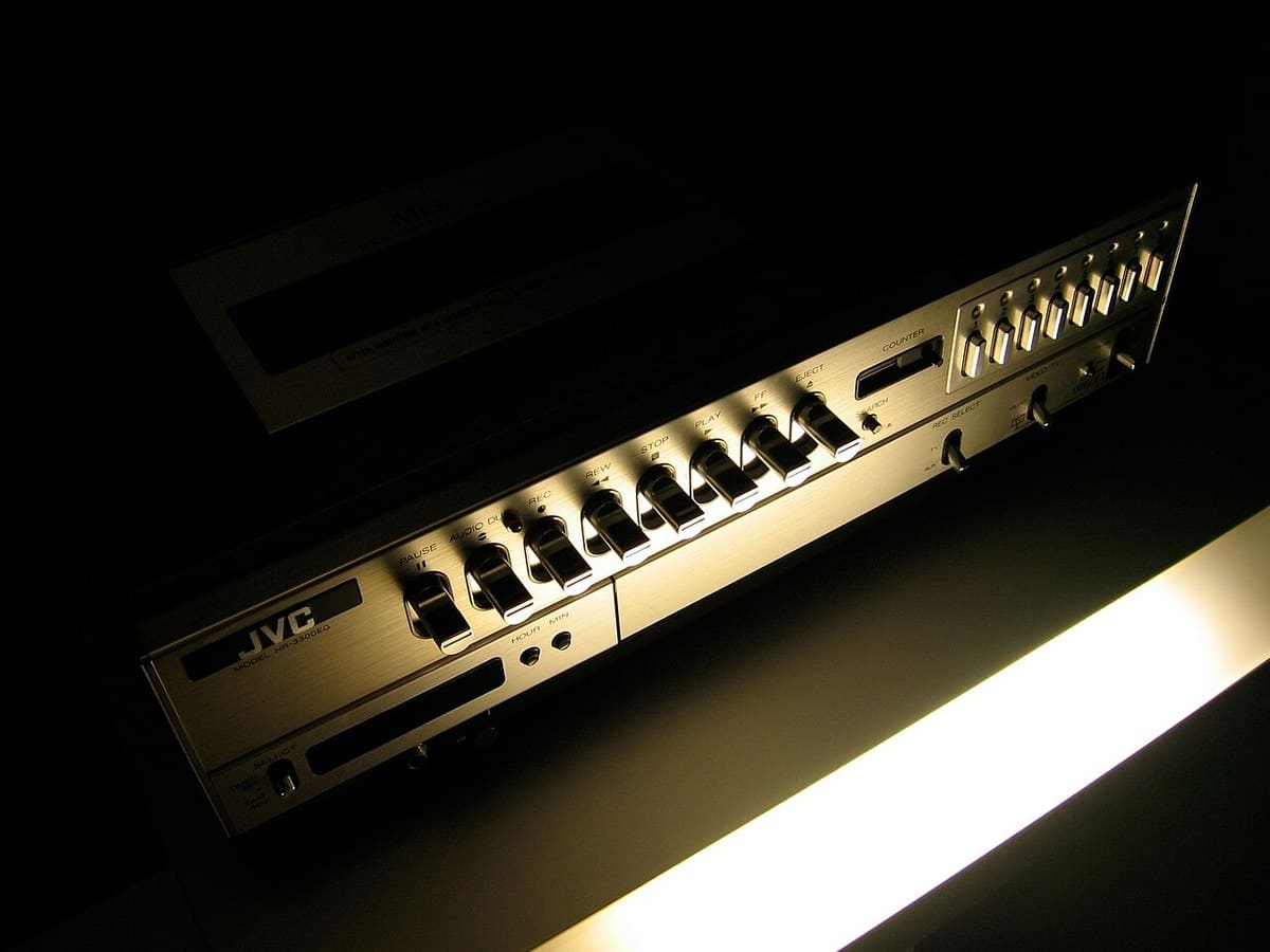 Controls on a JVC HR-3300 EG videotape recorder