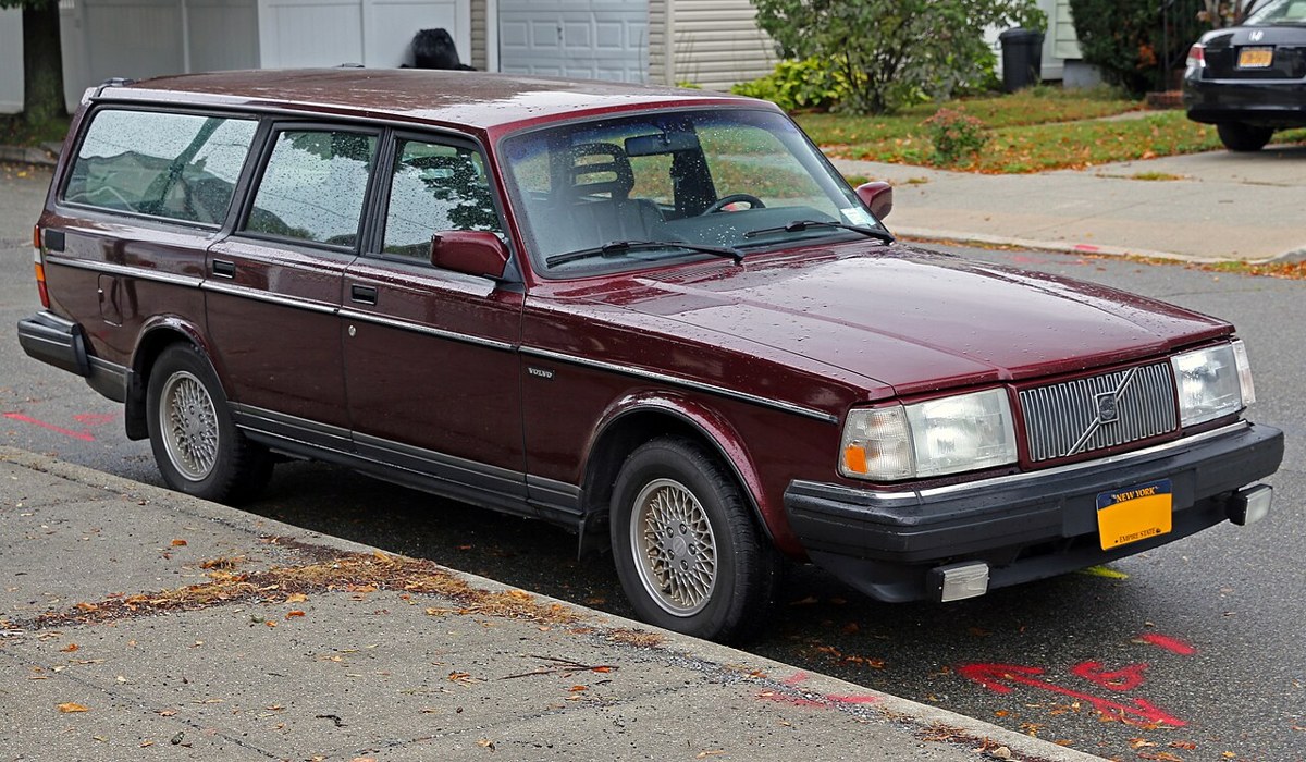 1993 Volvo 240 wagon with large side windows and an upright roof