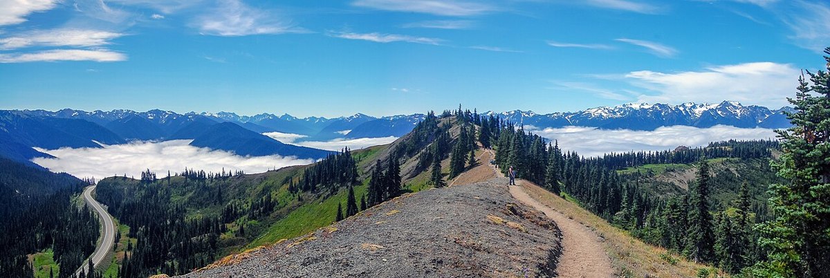 Wide mountain panorama from Hurricane Ridge in 2012