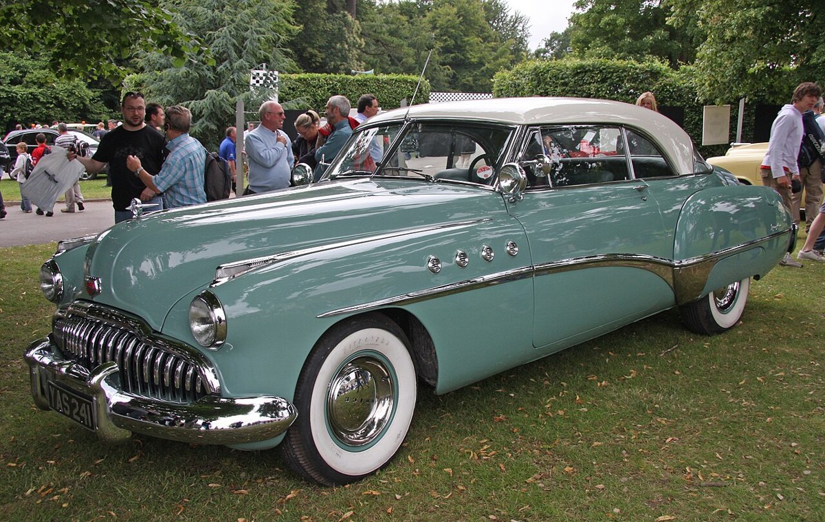 Green and white 1949 Buick Roadmaster Riviera hardtop