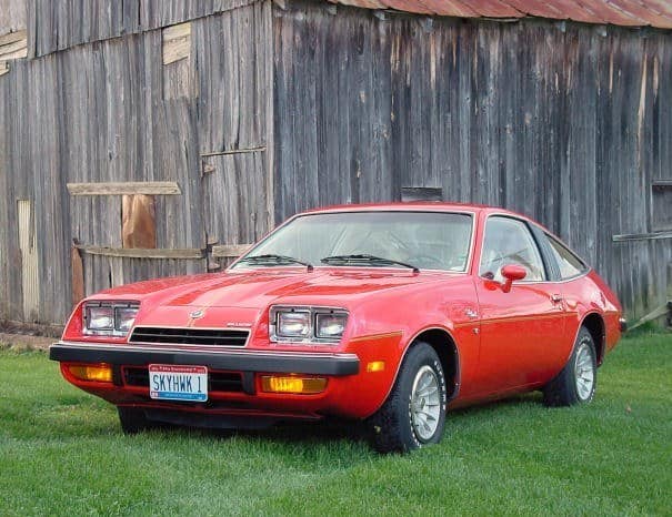 Red 1975 Buick Skyhawk hatchback