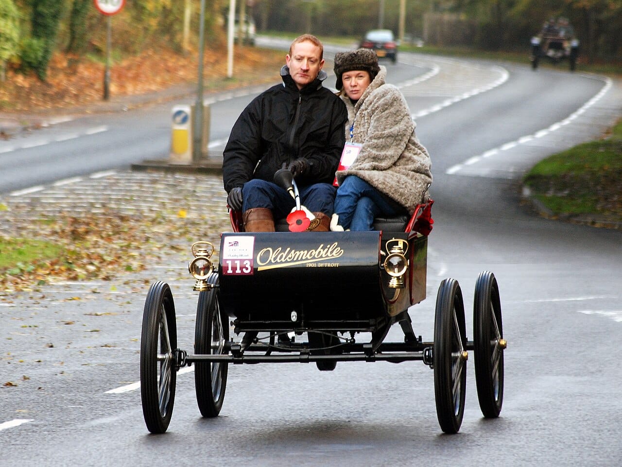 A 1901 Oldsmobile on the London to Brighton Veteran Car Run.