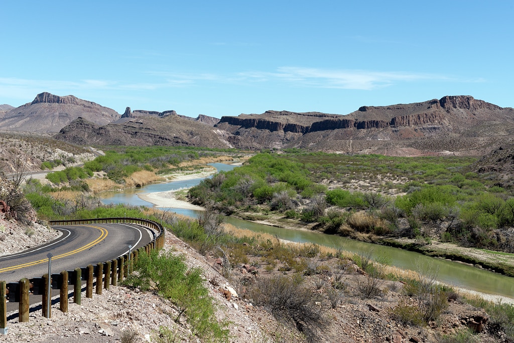 The paved curve of FM 170 beside the Rio Grande makes the journey part of the attraction.